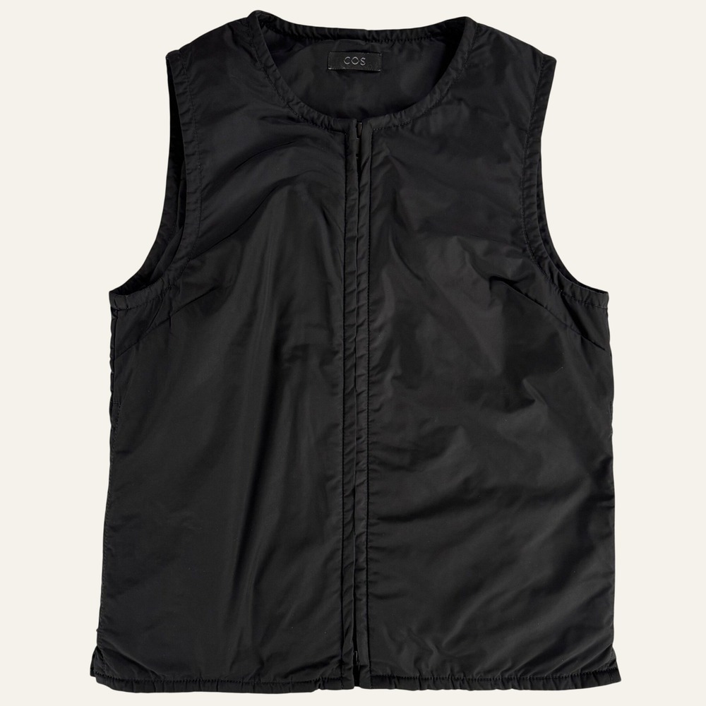 COS Padded Gilet Black Insulated Vest Side Zip Vents Women's US 6 - Picture 7 of 10